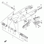 Схема вузла: Задній важіль підвіски (Model k4) для Suzuki RM125