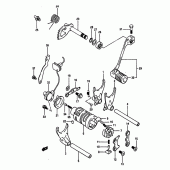 Схема узла: Копирный вал & Вилки & Вал переключения для Suzuki DR650 DR650S