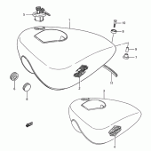 Схема вузла: Паливний бак для Suzuki LS650 Savage