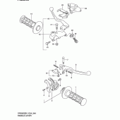 Схема вузла: Ручки керма (Model k2/k3/k4/k5 e24) для Suzuki DR200 DR200SE