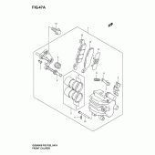 Схема вузла: Передній гальмівний супорт (Model k4/k5/k6) для Suzuki GS500