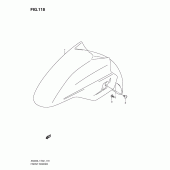 Схема вузла: Переднє крило (An400l1 e2) для Suzuki AN400 Burgman (EU analogue of SkyWave)