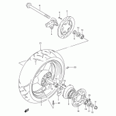 Схема узла: Заднее колесо (Model r/s) для Suzuki RF900