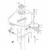 Схема вузла: Паливний бак (Model y/k1) для Suzuki GSF600 Bandit S