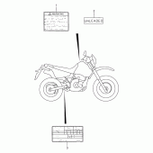 Схема вузла: Інформаційні наклейки для Suzuki DR650 DR650RE