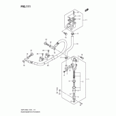 Схема вузла: Задній гальмівний циліндр (Gsf1250l1 e21) для Suzuki GSF1250 Bandit
