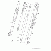 Схема вузла: Вилка передньої осі (Model r/s) для Suzuki DR650 DR650S