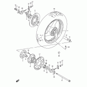 Схема вузла: Заднє колесо (Model k/l/m/n/p/r/s/t) для Suzuki GSX600 Katana