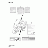 Схема вузла: Інформаційні наклейки (An400zal1 e28) для Suzuki AN400 Burgman (EU analogue of SkyWave)
