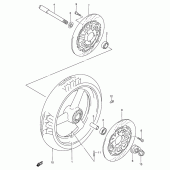 Схема вузла: Переднє колесо для Suzuki RF900