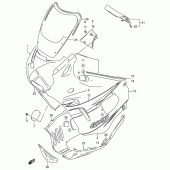Схема вузла: Передній обтічник Suzuki GSX600 Katana