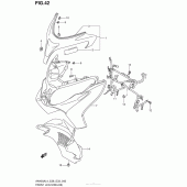 Схема вузла: Front Leg Shield (An400Zal4 E28) для Suzuki AN400 Burgman (EU analogue of SkyWave)