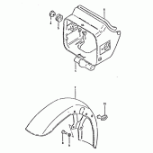 Схема узла: Кожух фары & Передние крыло (Gsx750et,  t) для Suzuki GSX750