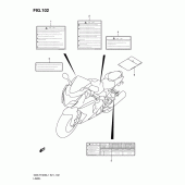 Схема вузла: Інформаційні наклейки (Gsx-r1000l1 e51) для Suzuki GSX-R1000