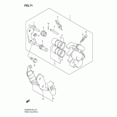 Схема узла: Передний тормозной суппорт (Sv650k8/uk8/sk8/suk8/k9/uk9/sk9/suk9/sl0/sul0) для Suzuki SV650