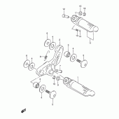 Схема узла: Подножки для Suzuki GSX600 Katana