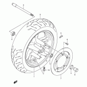 Схема вузла: Переднє колесо для Suzuki AN400 Burgman (EU analogue of SkyWave)