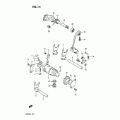 Схема узла: Копирный вал & Вилки & Вал переключения для Suzuki DR200 DR200