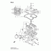 Схема вузла: Задня головка циліндра & Прокладка головки & Свічка запалювання (Model k3/k4/k5/k6) для Suzuki SV650