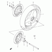 Схема узла: Переднее колесо для Suzuki GSX750 Katana
