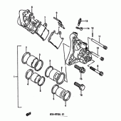 Схема узла: Передний тормозной суппорт (Model j/k) для Suzuki GSX-R750
