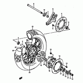 Схема вузла: Заднє колесо Suzuki DR800