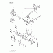 Схема вузла: Копірний вал & Вилки & Вал перемикання для Suzuki SFV650 Gladius