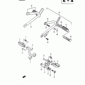 Схема узла: Подножки для Suzuki DR650 DR650R