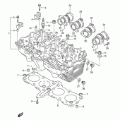 Схема вузла: Головка циліндра Suzuki GSX750 Katana