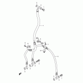 Схема вузла: Передній гальмівний шланг (Gsf650k5/uk5/sk5/suk5/k6/uk6/sk6/suk6) для Suzuki GSF650 Bandit S