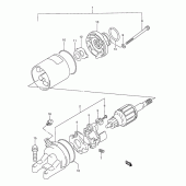 Схема вузла: Електричний стартер (Model v/w/x) для Suzuki GSX-R600