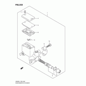 Схема вузла: Задній гальмівний циліндр для Suzuki AN400 Burgman (EU analogue of SkyWave)