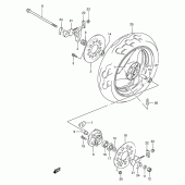 Схема вузла: Заднє колесо Suzuki GSX250 Across