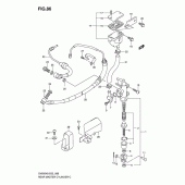 Схема узла: Задний тормозной цилиндр (See note) для Suzuki SV650