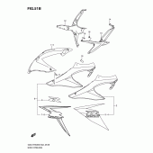Схема узла: Передний боковой обтекатель (Model l0) для Suzuki GSX-R750