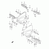 Схема узла: Подножки (See note) для Suzuki GSX750 Katana