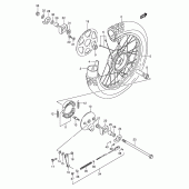Схема вузла: Заднє колесо Suzuki DR125