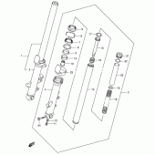 Схема вузла: Передня вилка (Model k4) для Suzuki AN650 Burgman (EU analogue of SkyWave)