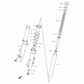 Схема вузла: Передня вилка (Model k1/k2) для Suzuki AN400 Burgman (EU analogue of SkyWave)