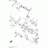 Схема вузла: Копірний вал & Вилки & Вал перемикання для Suzuki RM-Z250