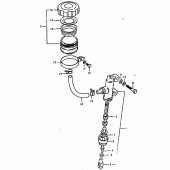 Схема вузла: Задній гальмівний циліндр Suzuki GS1000