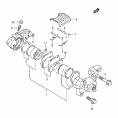 Схема вузла: Задній гальмівний супорт для Suzuki GS500