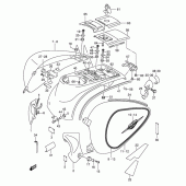 Схема вузла: Бічна кришка (Model k5) для Suzuki VL1500 Intruder C1500/Boulevard C90