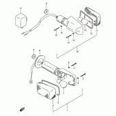 Схема узла: Поворотники (Model s) для Suzuki GSX750 Katana