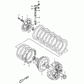 Схема вузла: Зчеплення для Suzuki DR350
