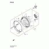 Схема узла: Фара (Gsx1400k6/k7/uk6 e2, e19) для Suzuki GSX1400