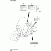 Схема вузла: Інформаційні наклейки (Vl1500Tl5 E33) для Suzuki VL1500 Boulevard C90T