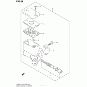 Схема вузла: Задній гальмівний циліндр для Suzuki AN650 Burgman (EU analogue of SkyWave)