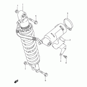 Схема вузла: Задній амортизатор для Suzuki DR250