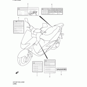 Схема вузла: Інформаційні наклейки (Model k1) для Suzuki UC125 Epicuro